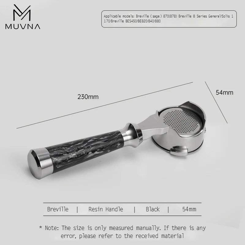 بورتافلتر مفتوح مع سلة لاستخلاص الإسبريسو  - سلسلة لوسيفر من MUVNA - Brevill