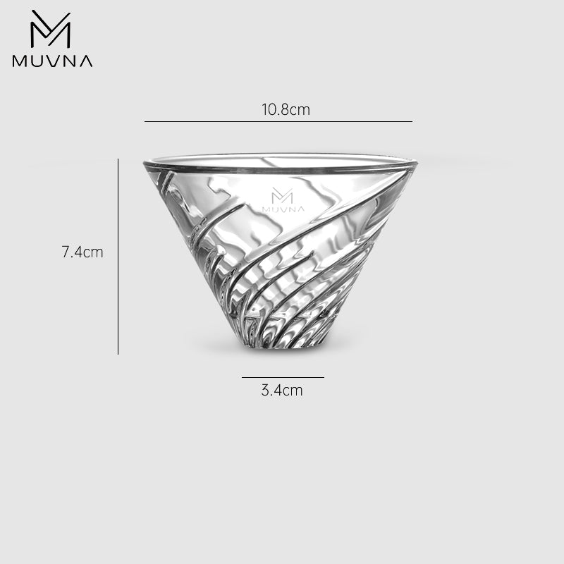 قمع تحضير قهوة V60 زجاجي من MUVNA